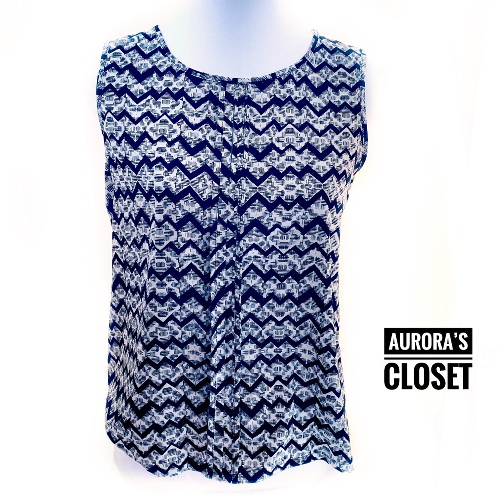 Calvin Klein PM Black Blouse Chevron Sleeveless